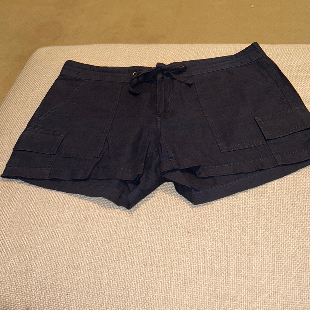 Banana Republic Navy Linen Drawstring Short Shorts
